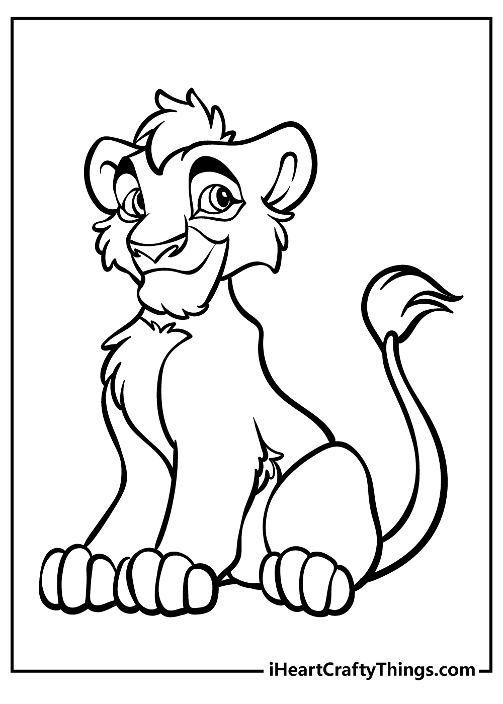 Lion Cubs Coloring Pages Coloring Nation