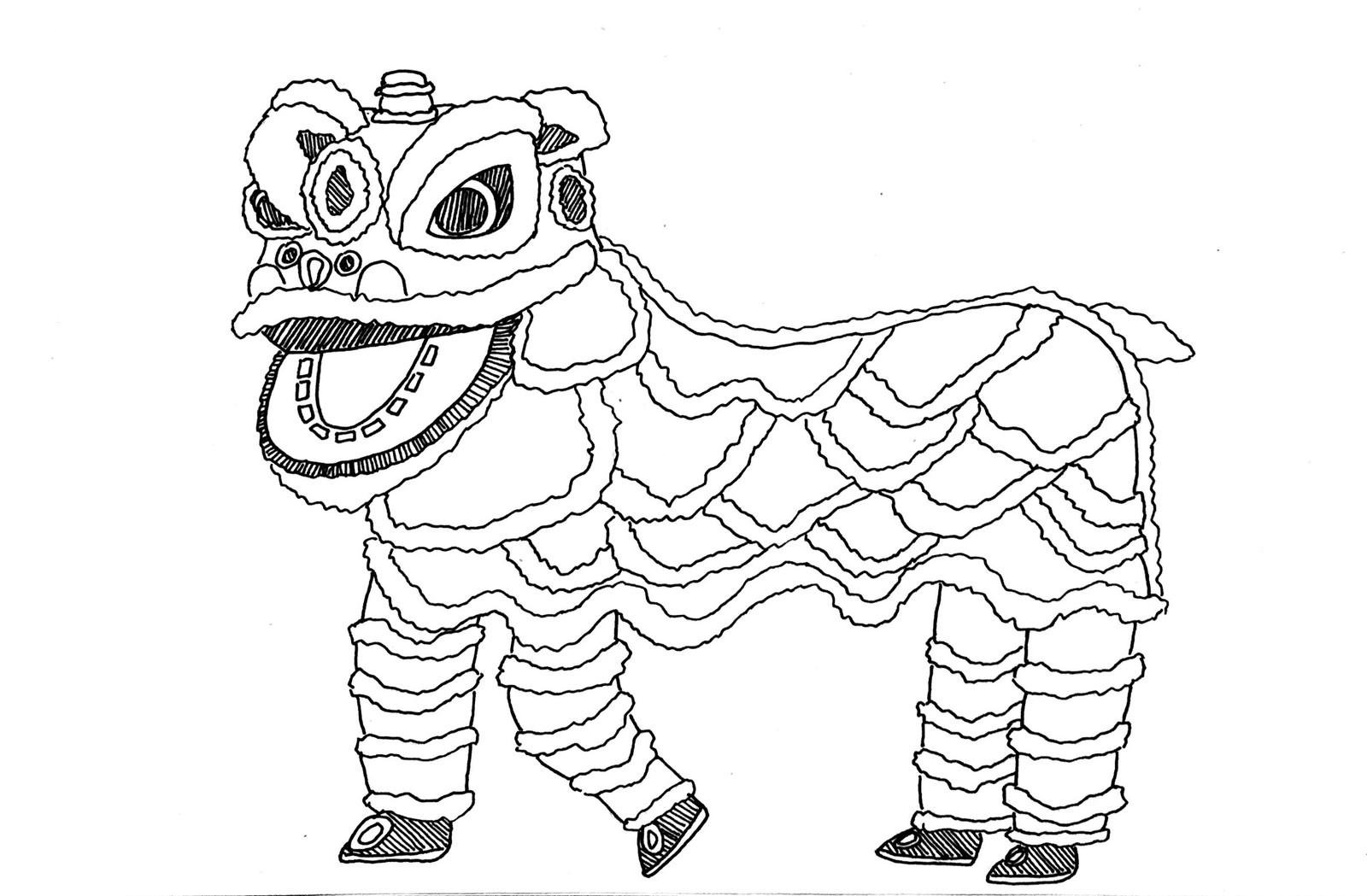 Lion Dance Coloring Page The Best Porn Website