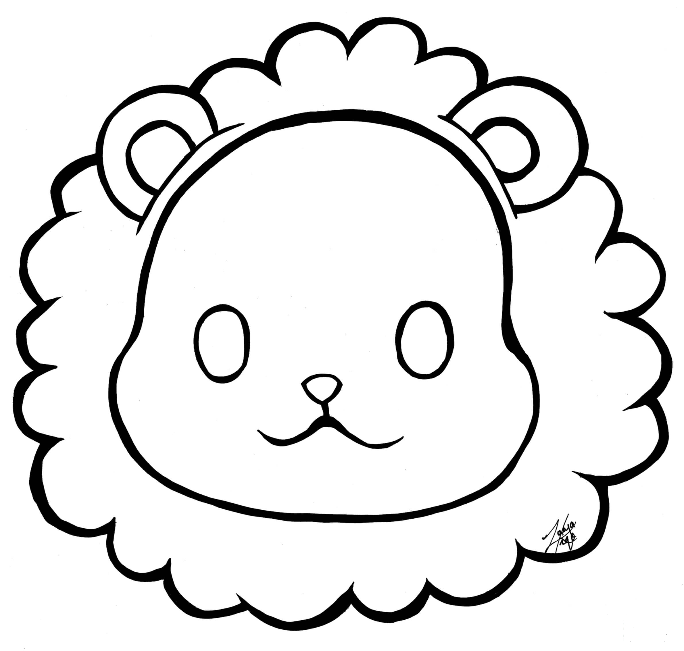 Lion Face Coloring Page ColouringPages
