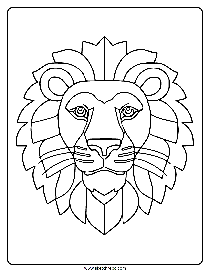 Lion Face Coloring Page