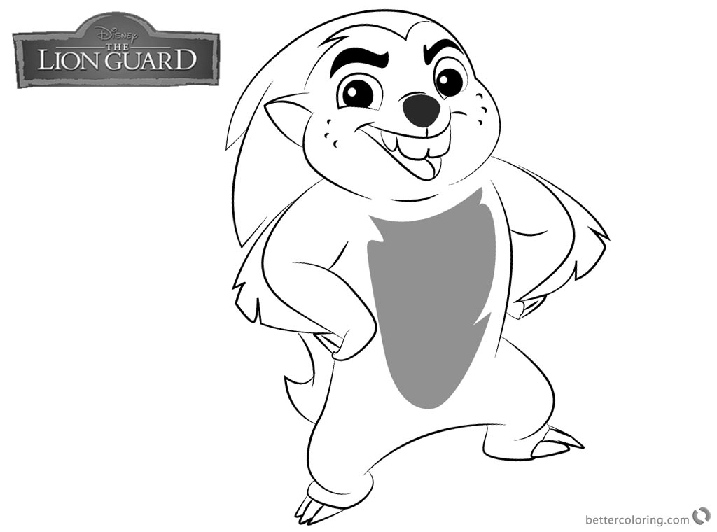 Lion Guard Coloring Pages Bunga Free Printable Coloring Pages