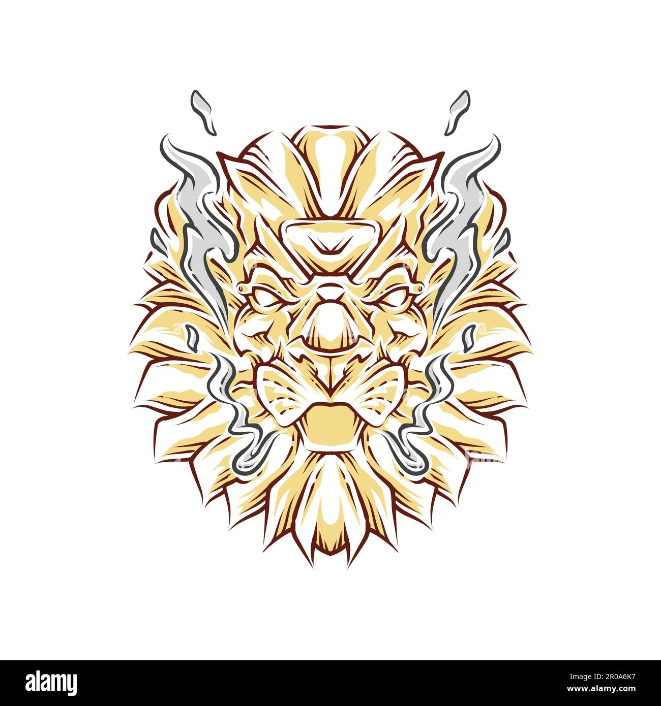 Lion Head Color Vector Illustration Stock Vector Image Art Alamy