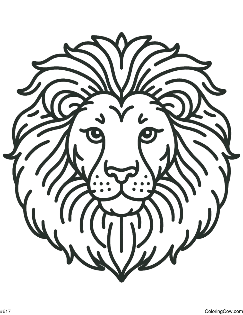Lion Head Coloring Page