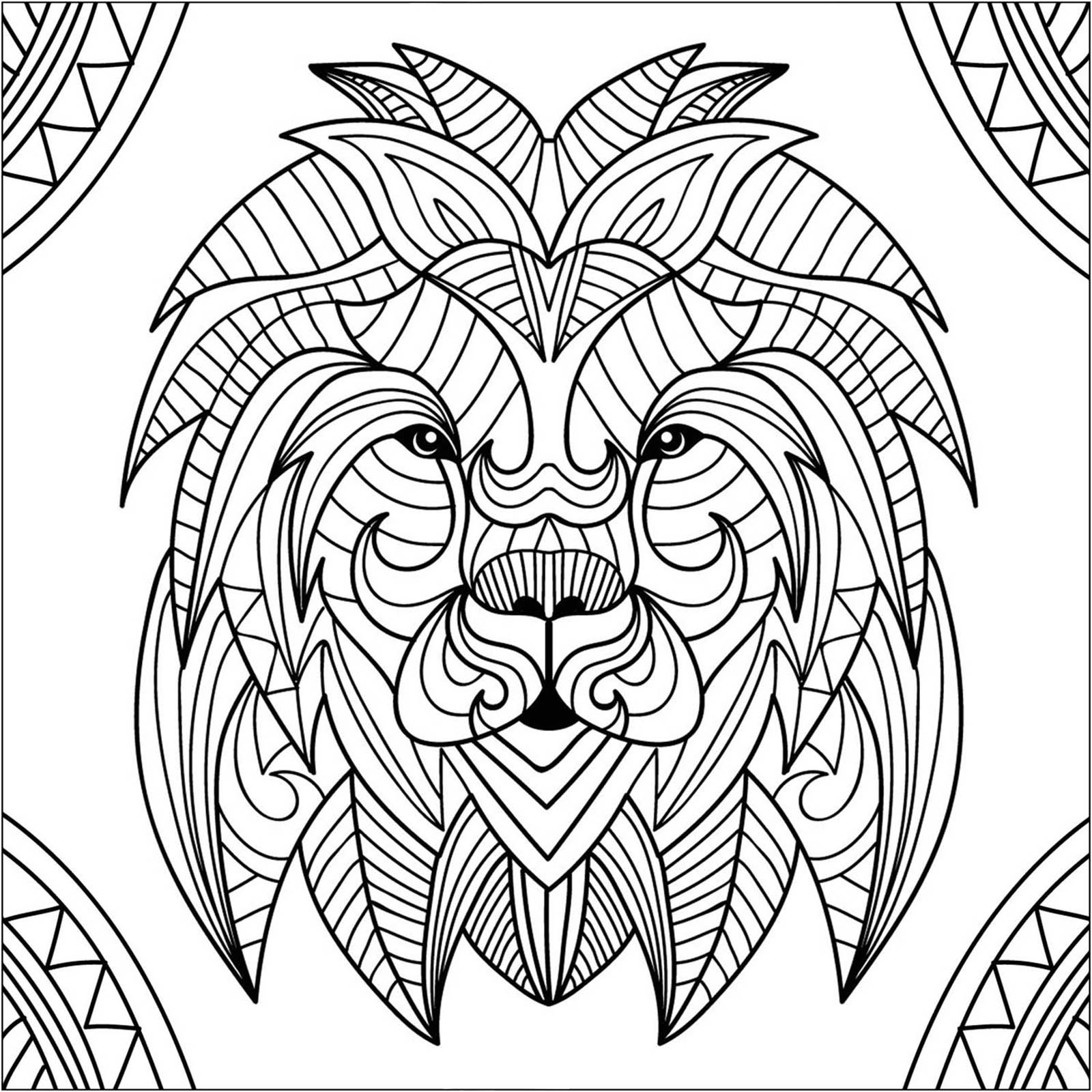 Lion Head Lion Coloring Pages For Adults Images Coloring Pages The 