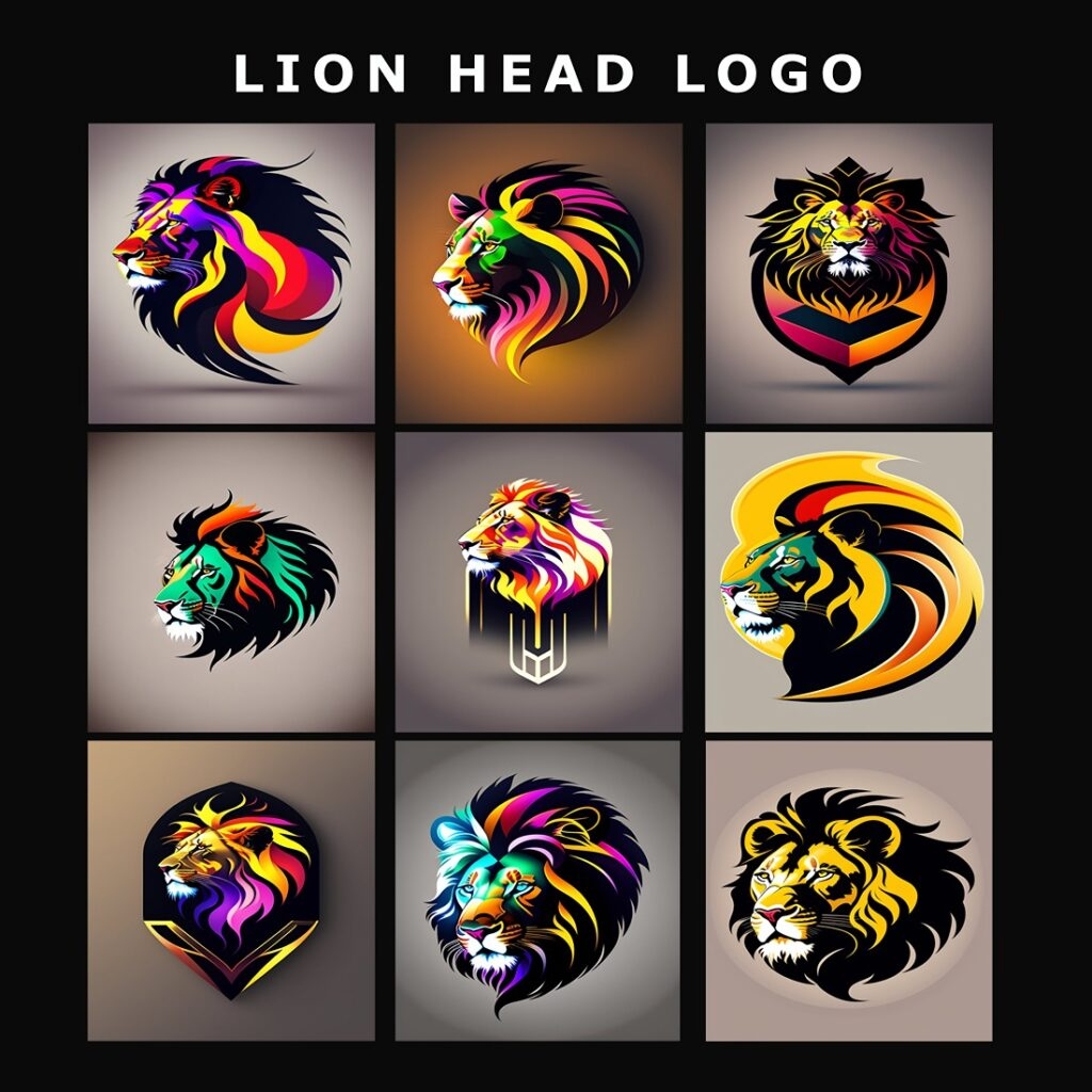 Lion Head Logo Design Template Lion Head Color Logo Lion Head