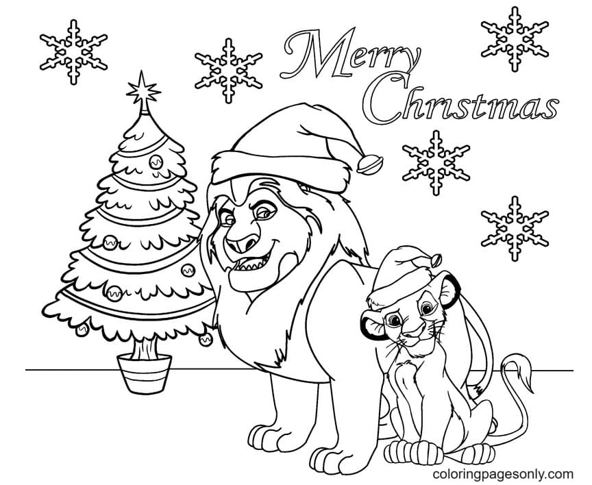 Lion King Christmas Coloring Page Free Printable Coloring Pages
