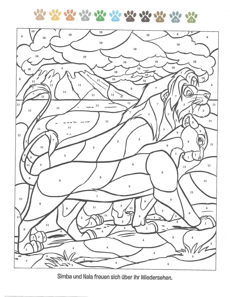 color by number lion king