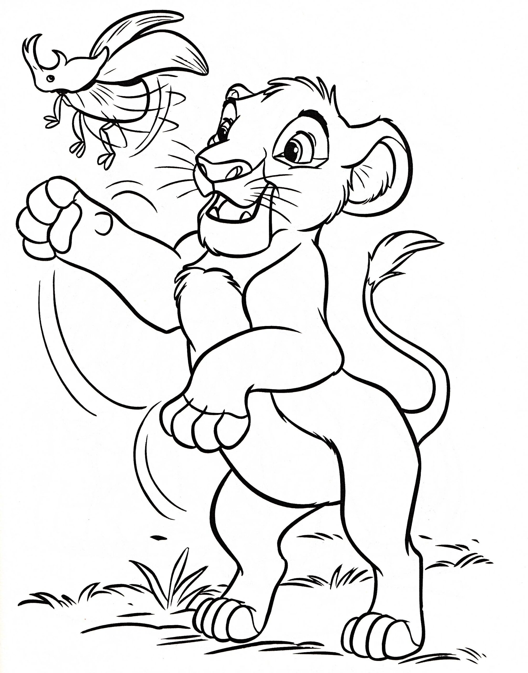 Lion King Holding Up Simba Coloring Page Coloring Home