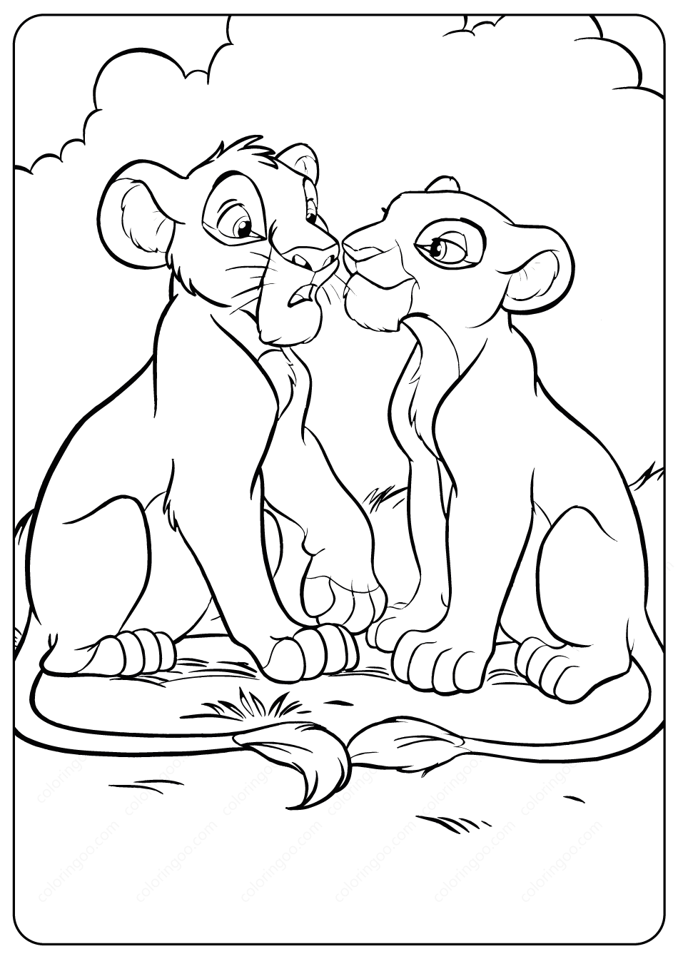 Lion King Simba And Nala Coloring Pages