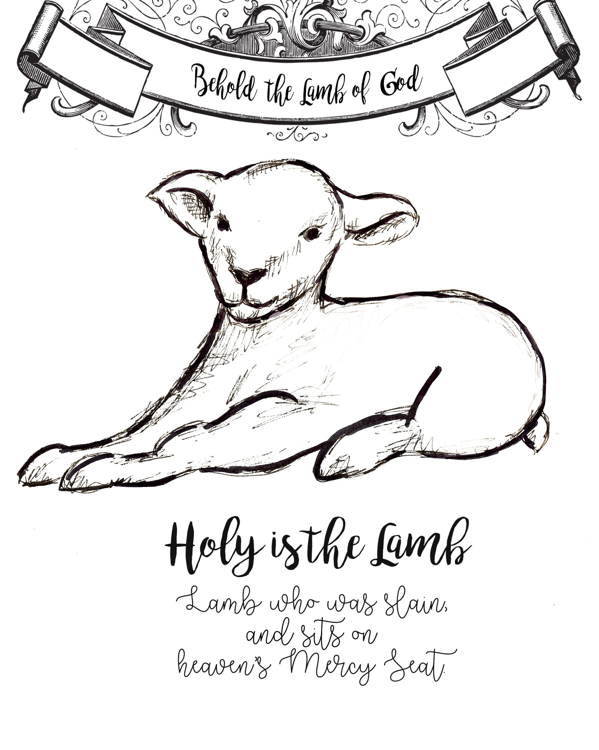 lion lamb coloring page