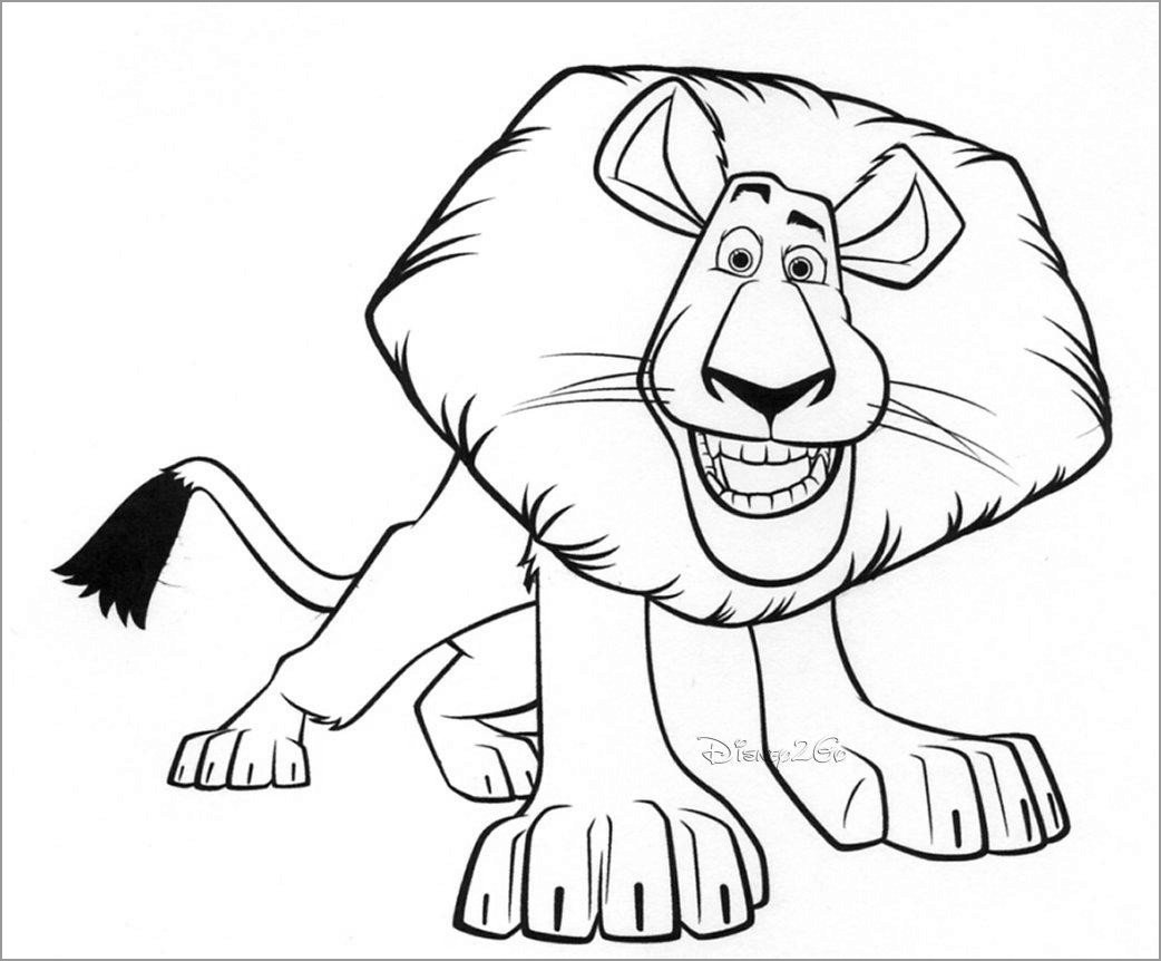 Lion Madagascar Animals Coloring Page To Print ColoringBay