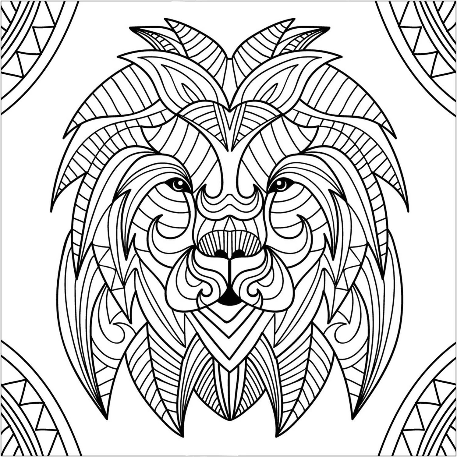 lion mandala coloring pages