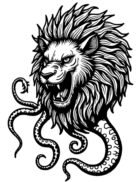 Lion Mask Coloring Page