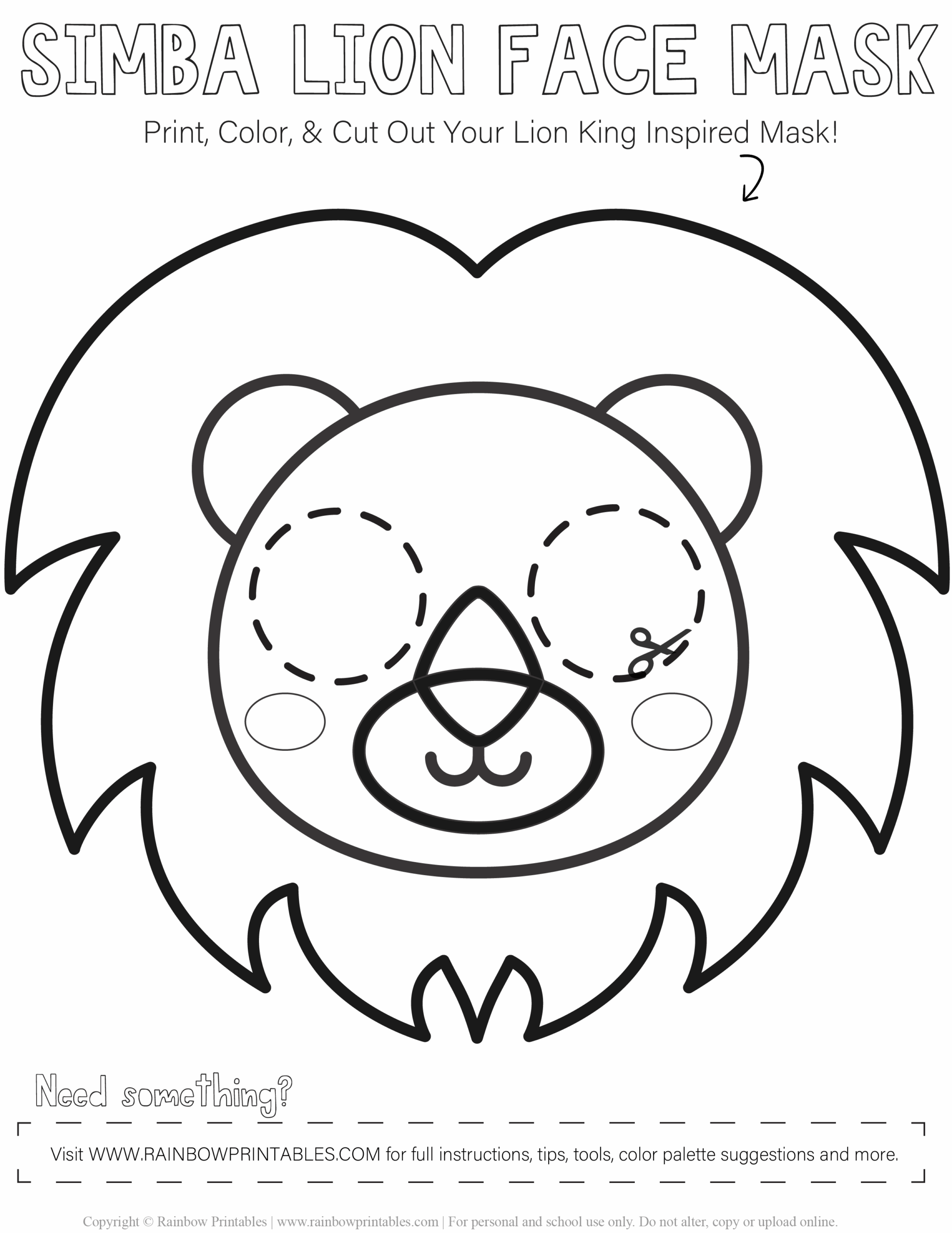 Lion Mask Coloring Pages Coloring Home