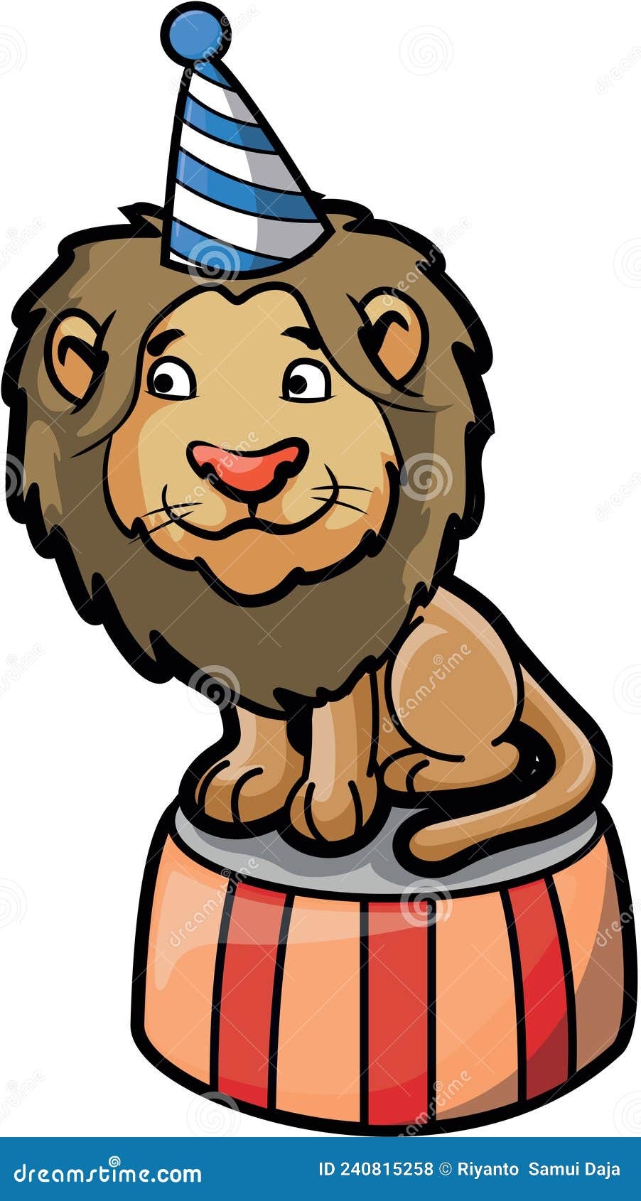 Lion On Circus Cartoon Color Illustration Stock Vector Illustration 