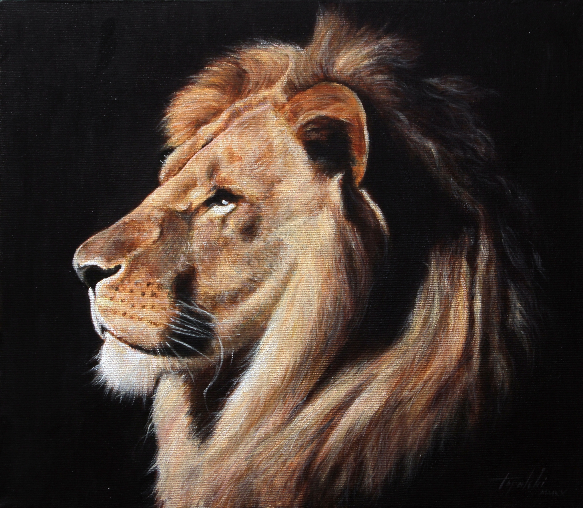 Lion Portrait Commissioned Painting Fine Arts Gallery Original 