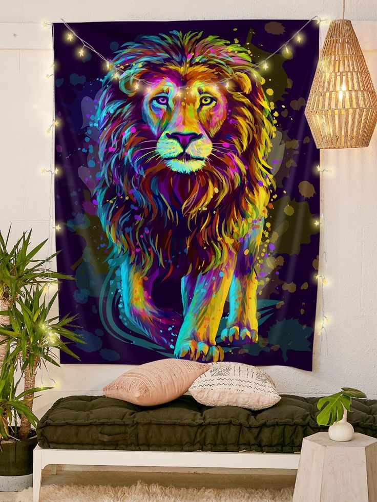 Lion Print Tapestry Lion Tapestry Tapestry Cool Artwork