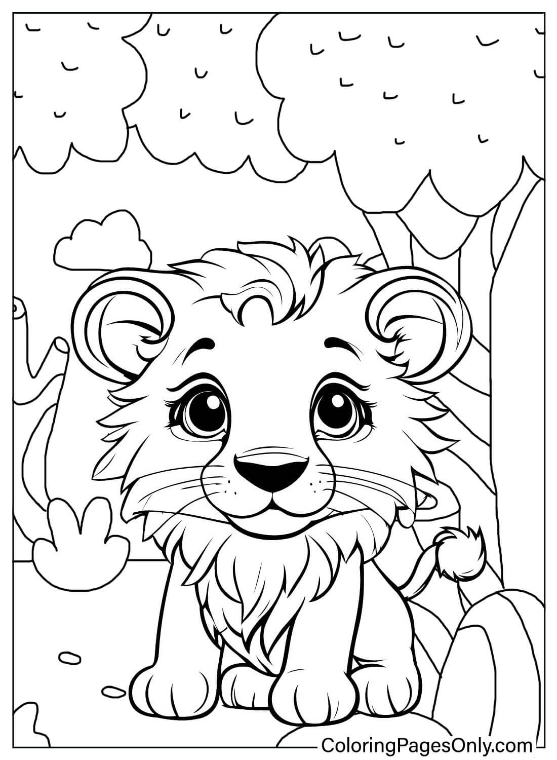 lion coloring pages colored