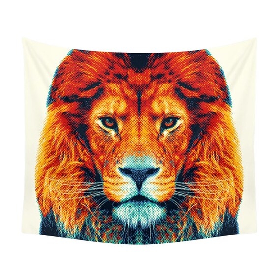 Lion Tapestry Colorful Animals