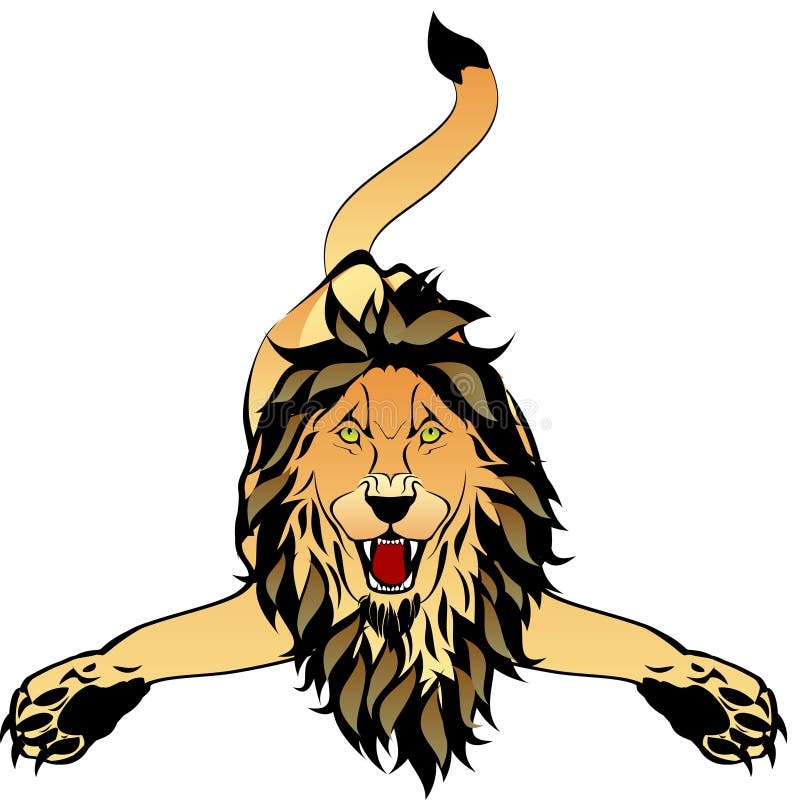 Lion Tattoo Illustration Isolated Colorful Design In Vector Format 
