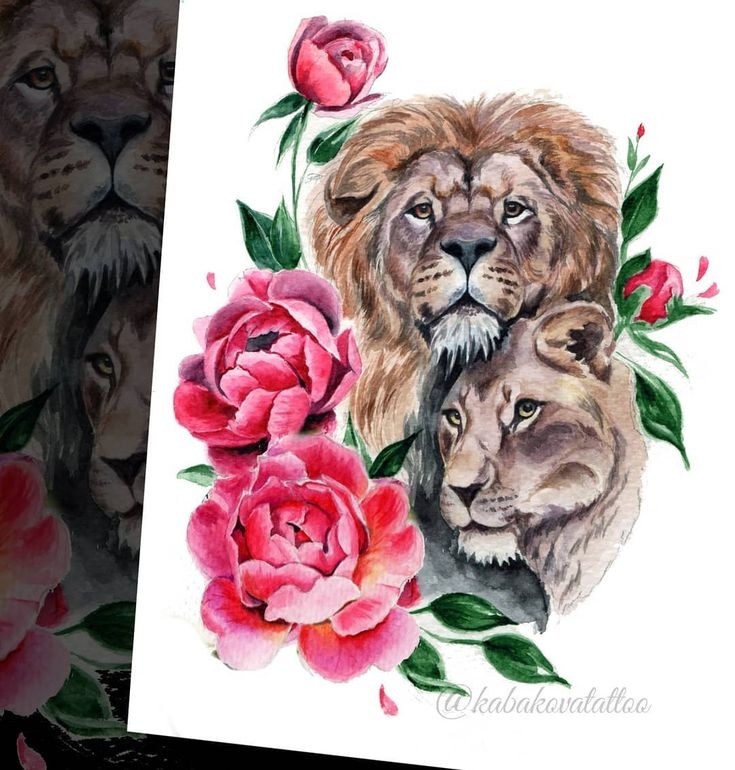 Lion Tattoo Sketch Lion Tattoo Design Lion Tattoo Peony Peony 