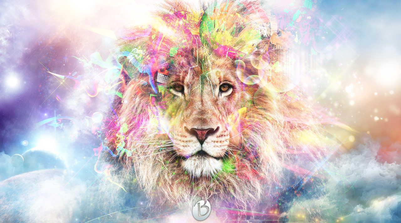 Lion With Colours Wallpapers Wallpaper Cave