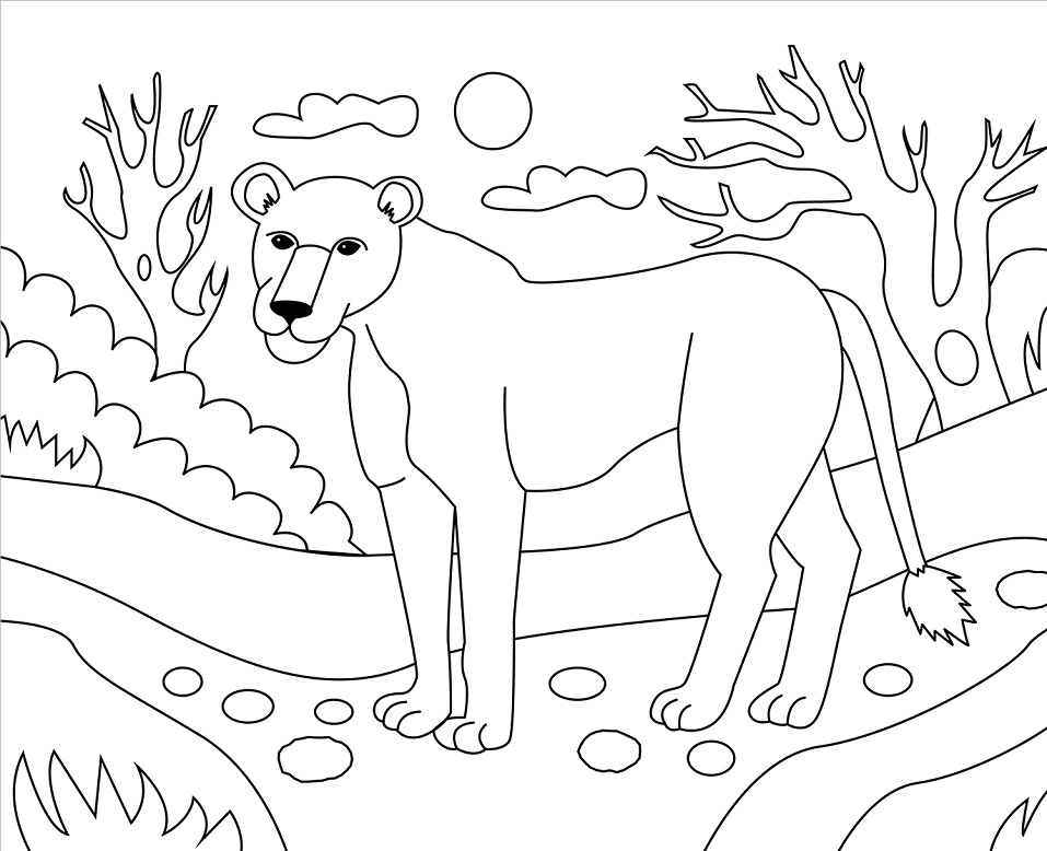 lion and lioness coloring pages