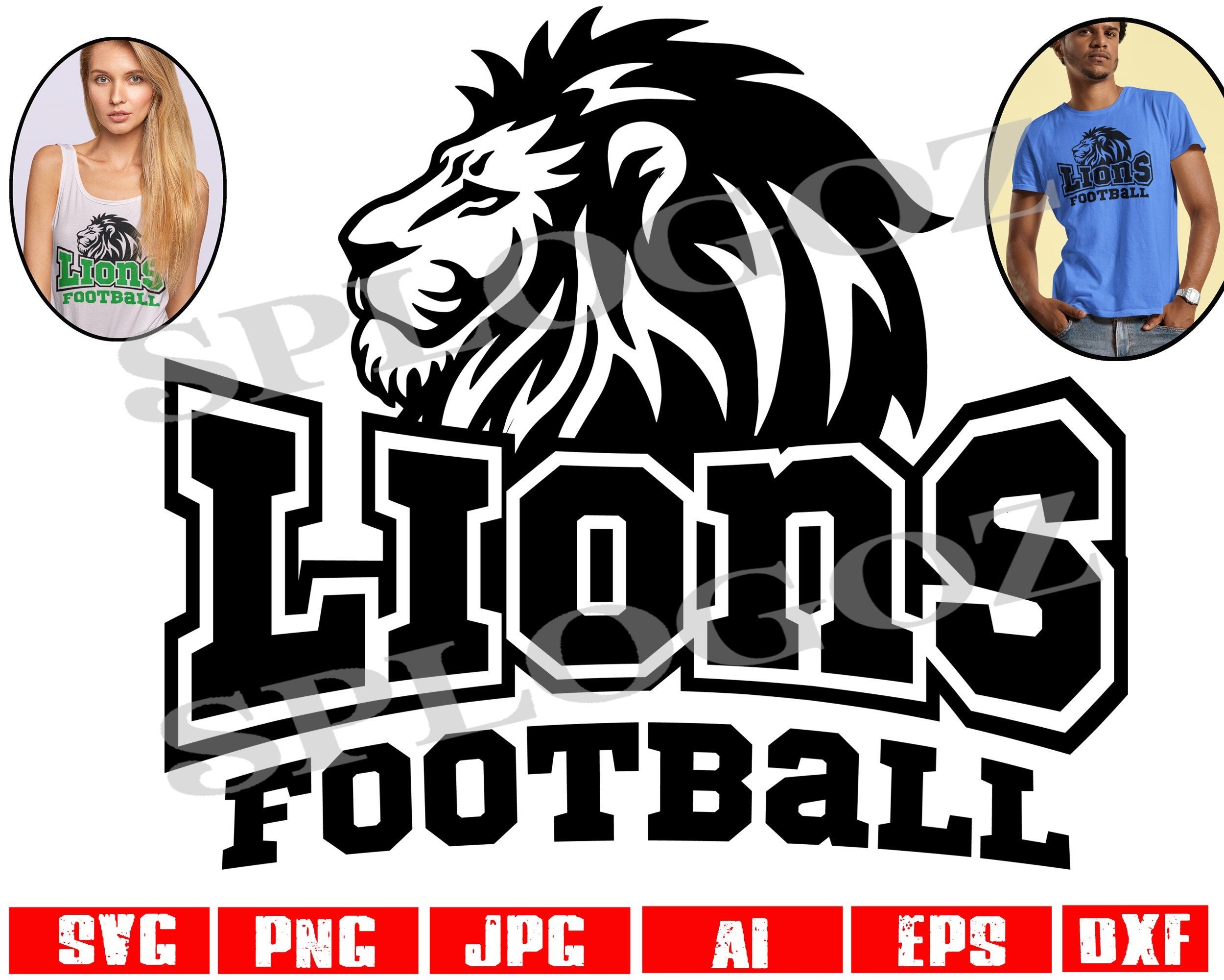 Lions Football Football Logo School Mascot School Logo Football 