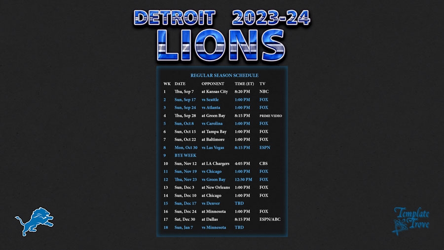 Lions Schedule Printable Version 2024 Daisie Fenelia