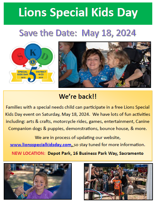 Lions Special Kids Day Sacramento Area Lions Clubs