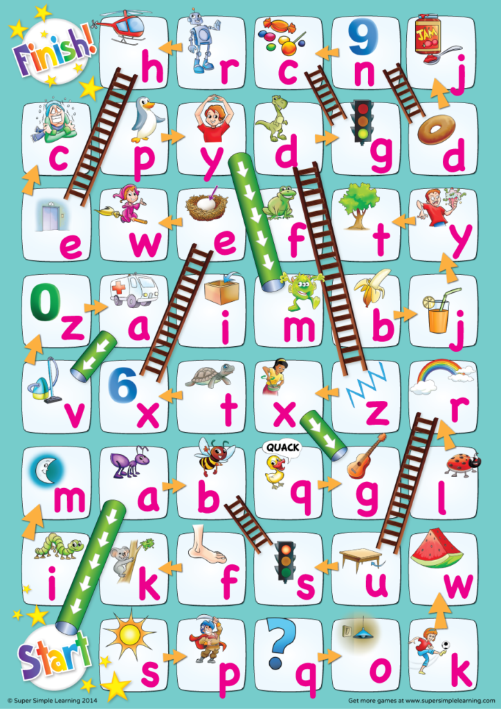 Lowercase Alphabet Chutes Ladders Game Super Simple