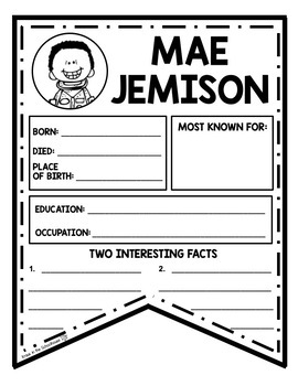 printable mae jemison activities