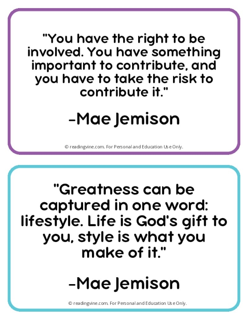 Mae Jemison Quotes Free Printable PDF Posters