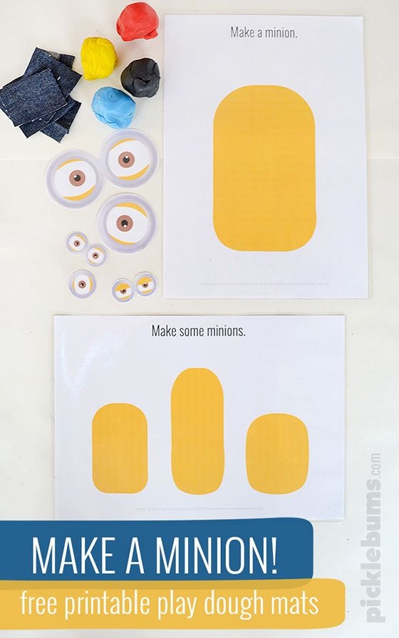 Make A Minion Free Printable Minion Play Dough Mats Playdough 