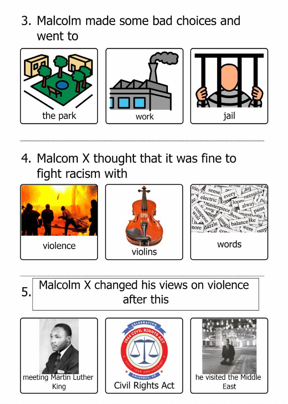 Malcolm X Worksheet Live Worksheets Worksheets Library