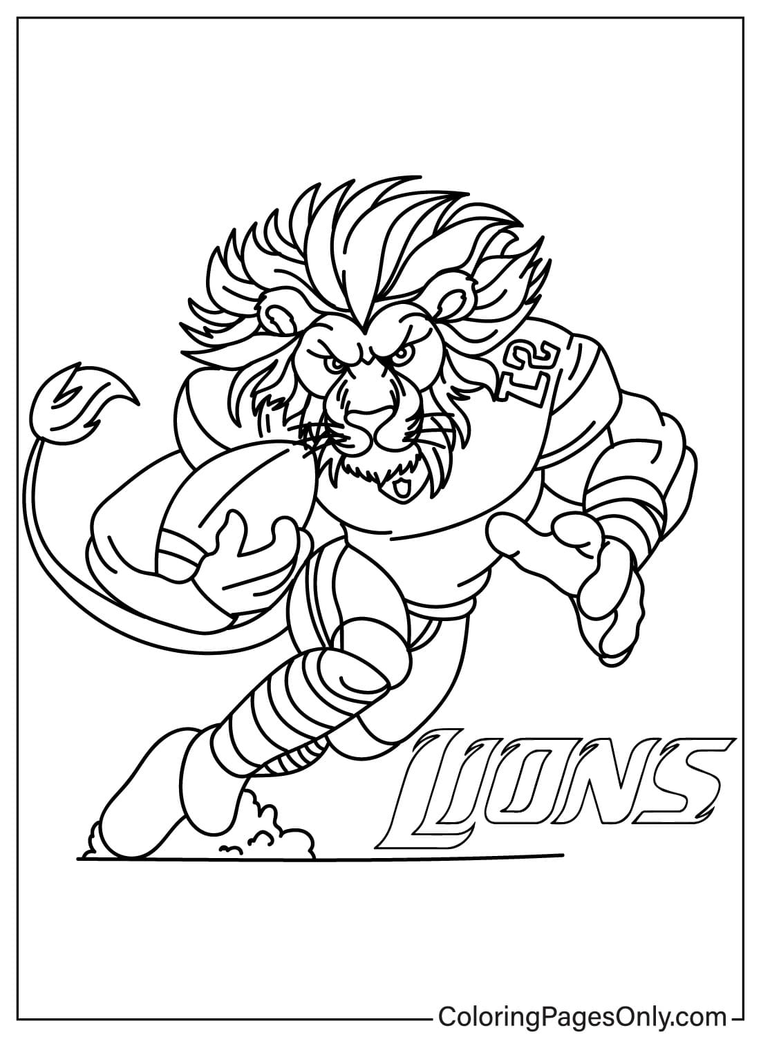 Mascot Detroit Lions Coloring Page Free Printable Coloring Pages