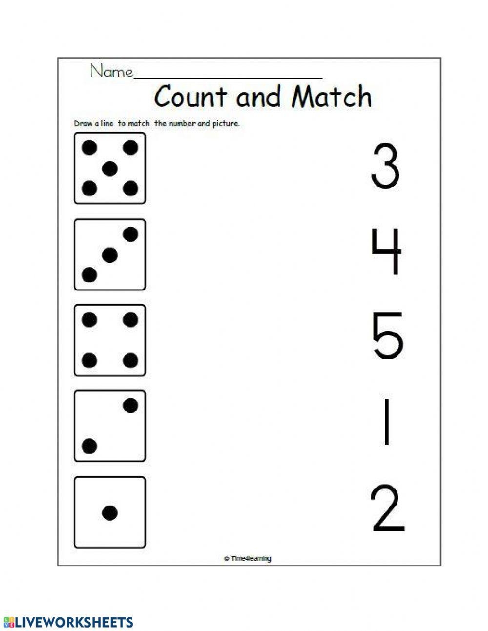 Matching Numbers And Quantities Worksheet Live Worksheets 