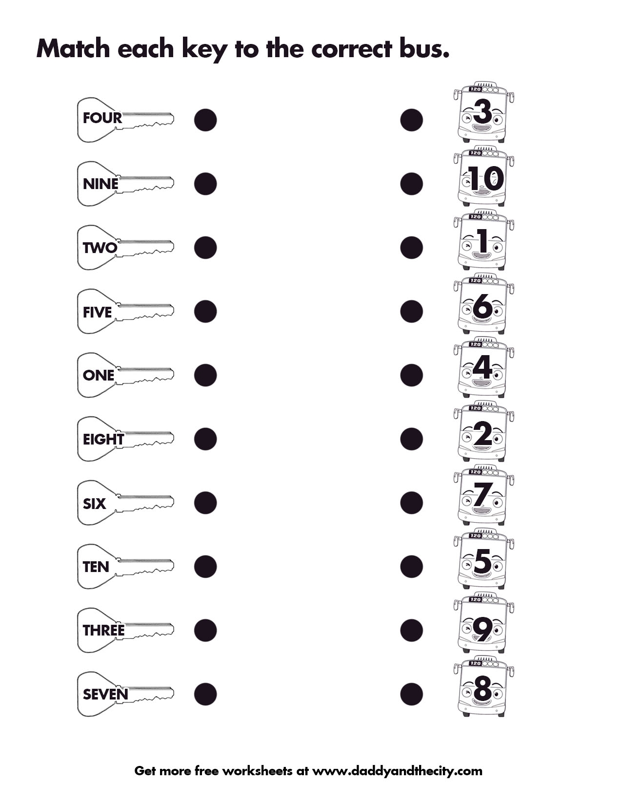 Matching Words And Numbers Worksheet The Filipino Homeschooler