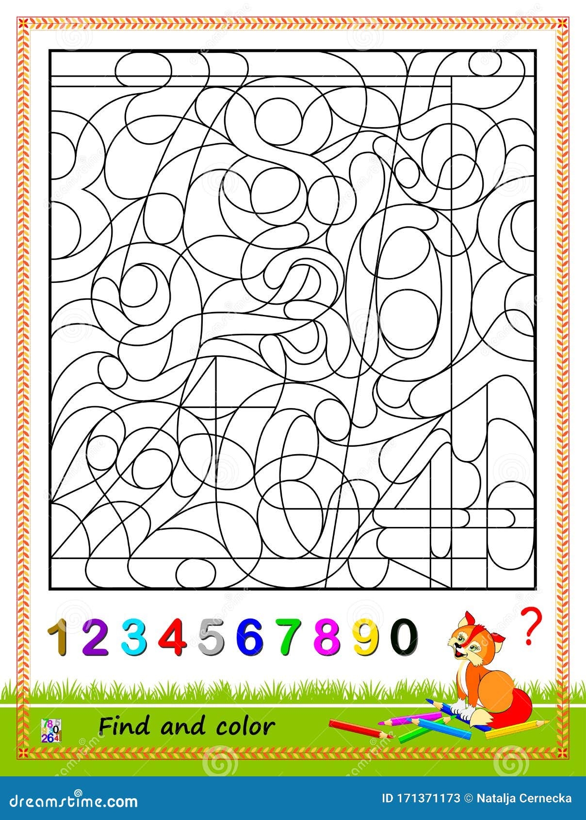 Math Education For Kids Logic Puzzle Game Find And Paint The Numbers 