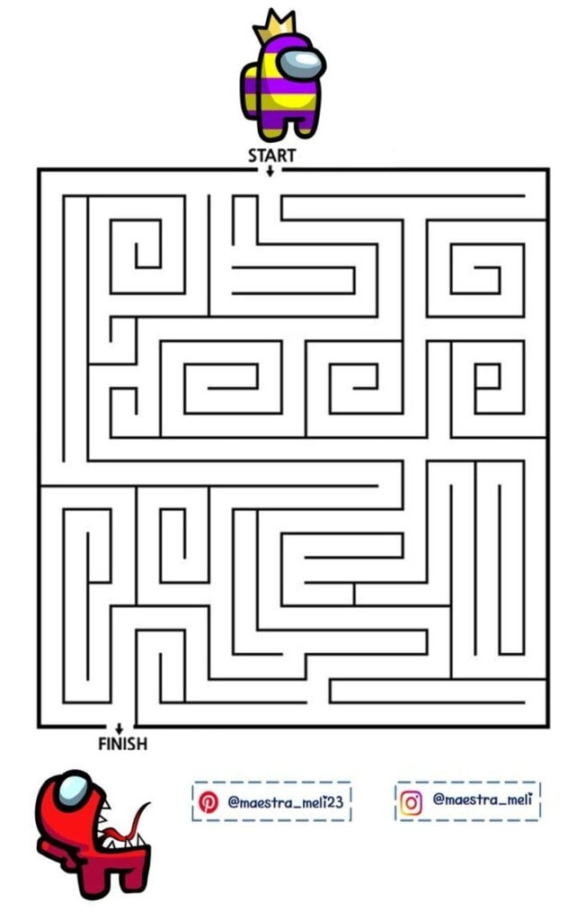 Maze Printable Among Us Printable Mazes Free