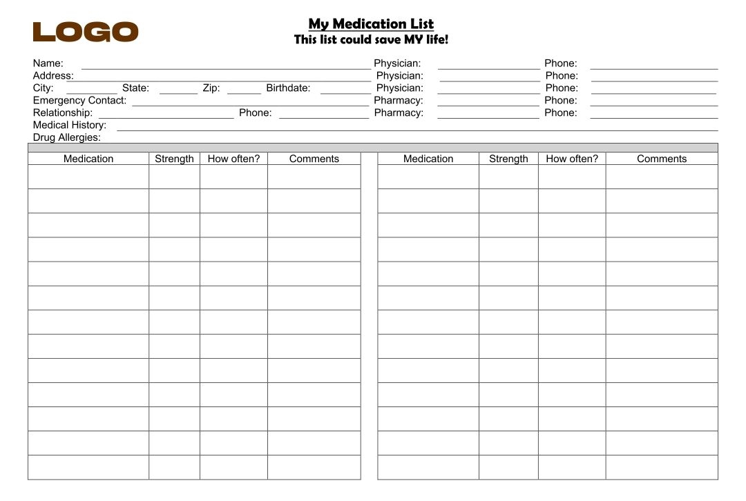 Medication Card Template Professional Sample Template Medication 