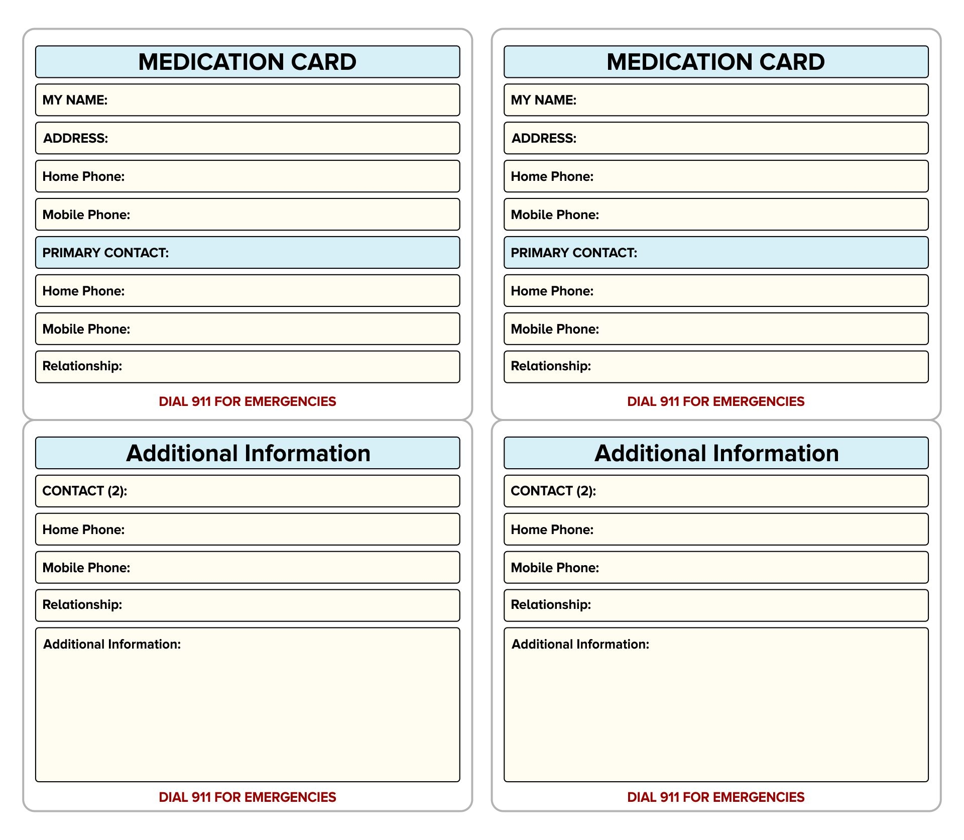 Medication Card Template Sarseh