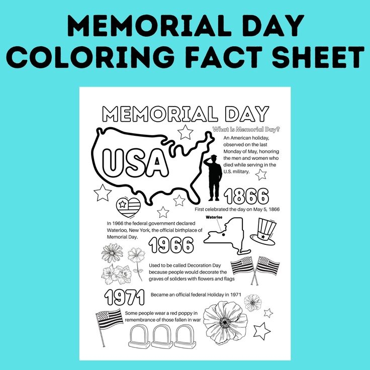 Memorial Day Printable Memorial Day Fact Sheet Memorial Day Activity 