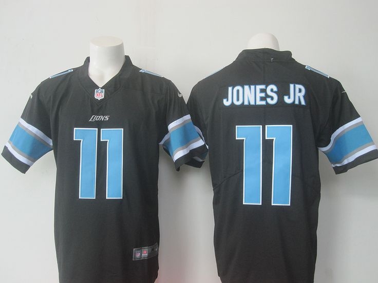 Men 39 s Nike Detroit Lions 11 Jones Jr Black Team Color Game Nfl Football