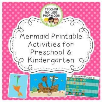 Mermaid Printable Activities For Preschool And Kindergarten By Julie Locke