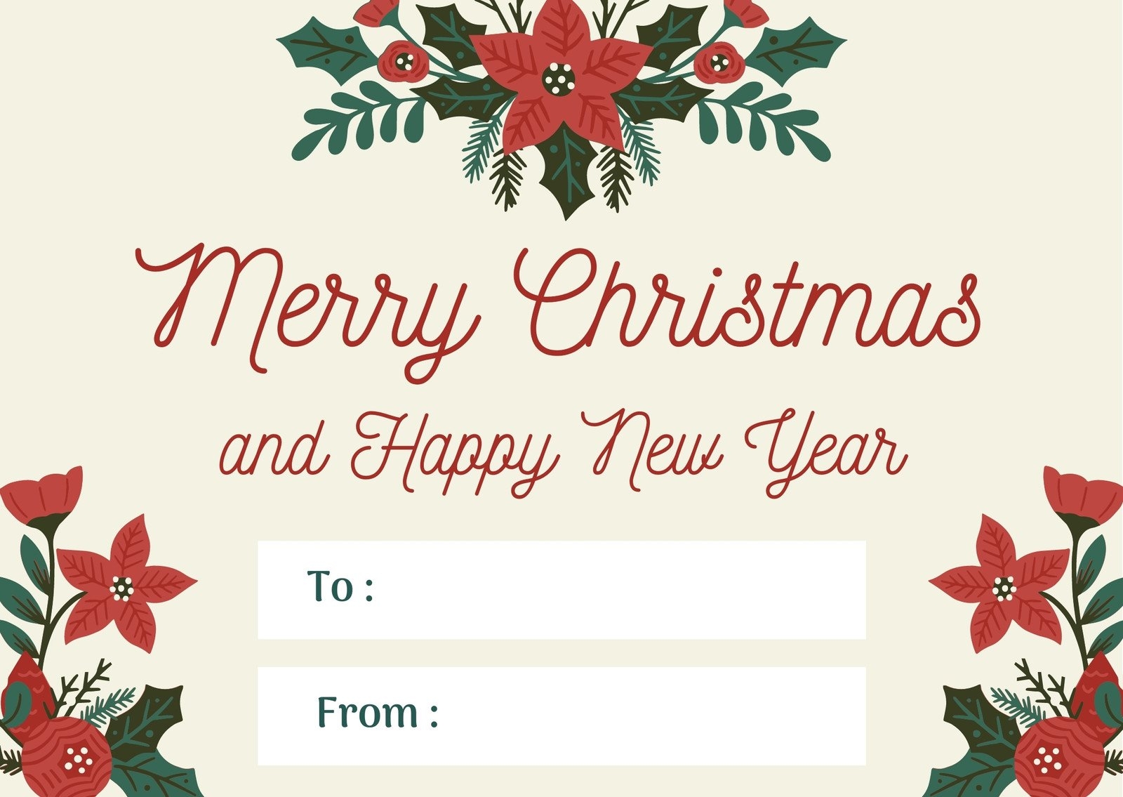 printable template merry christmas card