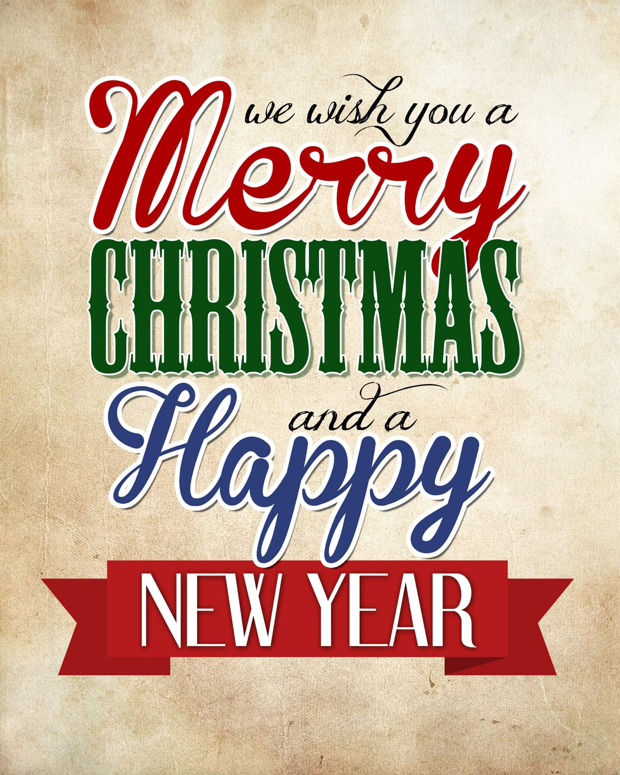 Merry Christmas Happy New Year Free Printable How To Nest For Less