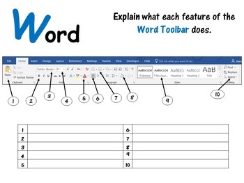 microsoft word activity printables