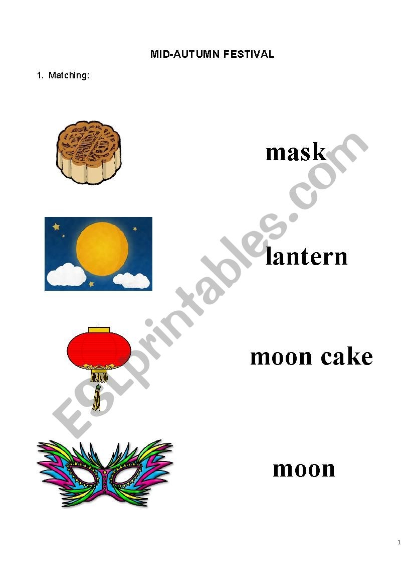 Mid Autumn Festival ESL Worksheet By Thuhienna