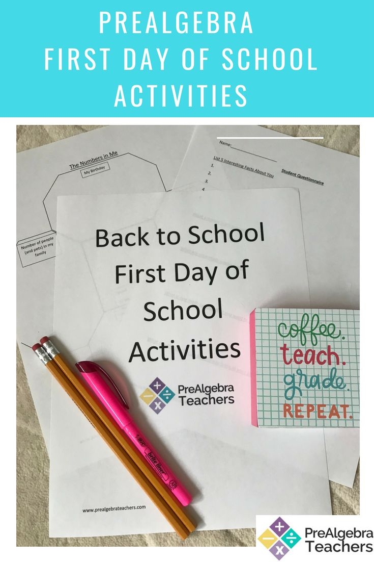 Middle School Math First Day Of School Activities For Your Prealgebra